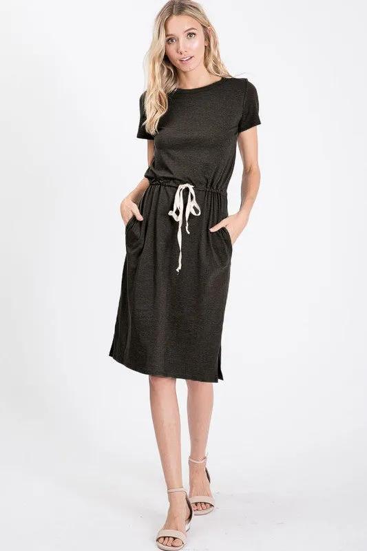 Melody Casual Midi Dress in Black