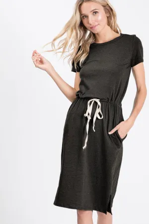 Melody Casual Midi Dress in Black