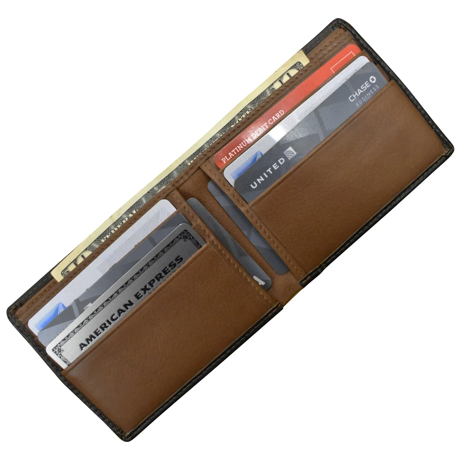 Men's Bifold Wallet with Back Slip Pocket