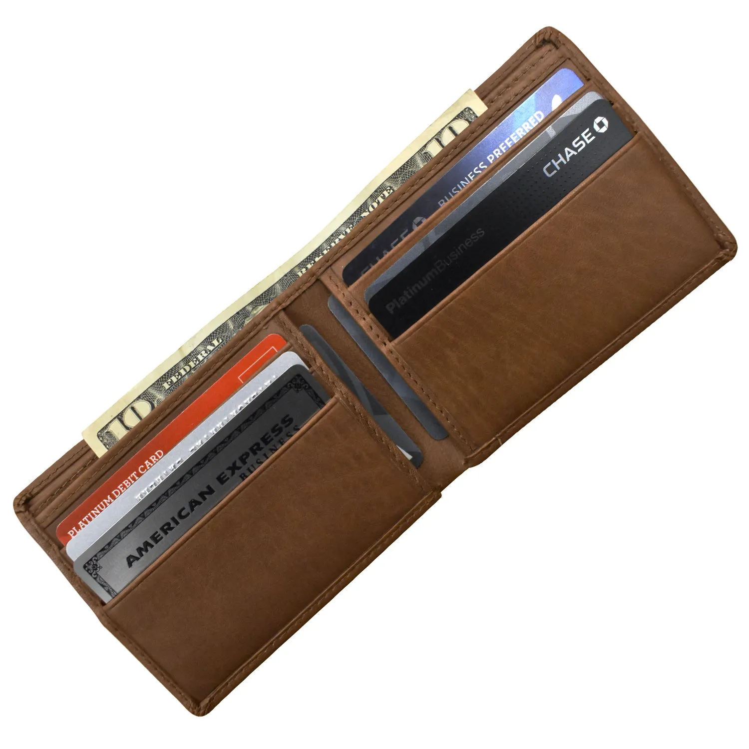 Men's Bifold Wallet with Back Slip Pocket