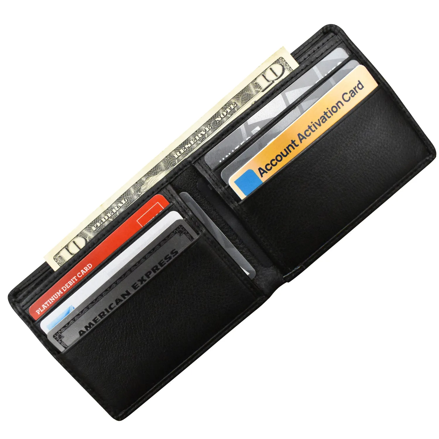 Men's Bifold Wallet with Back Slip Pocket