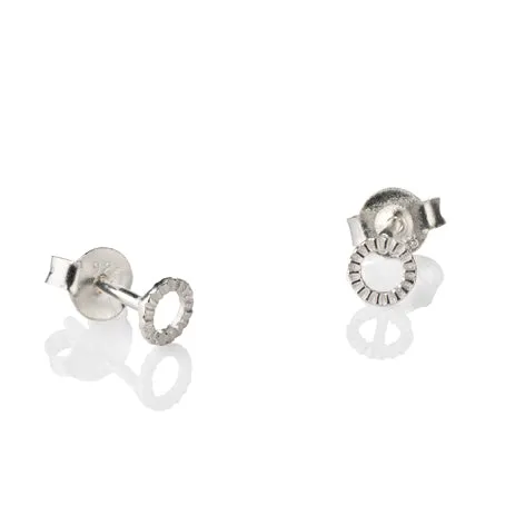 Mini textured silver studs