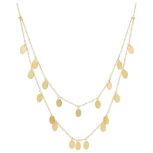 Oval Gold Charm Layered Necklace