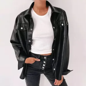 "LEATHER" BLOUSE