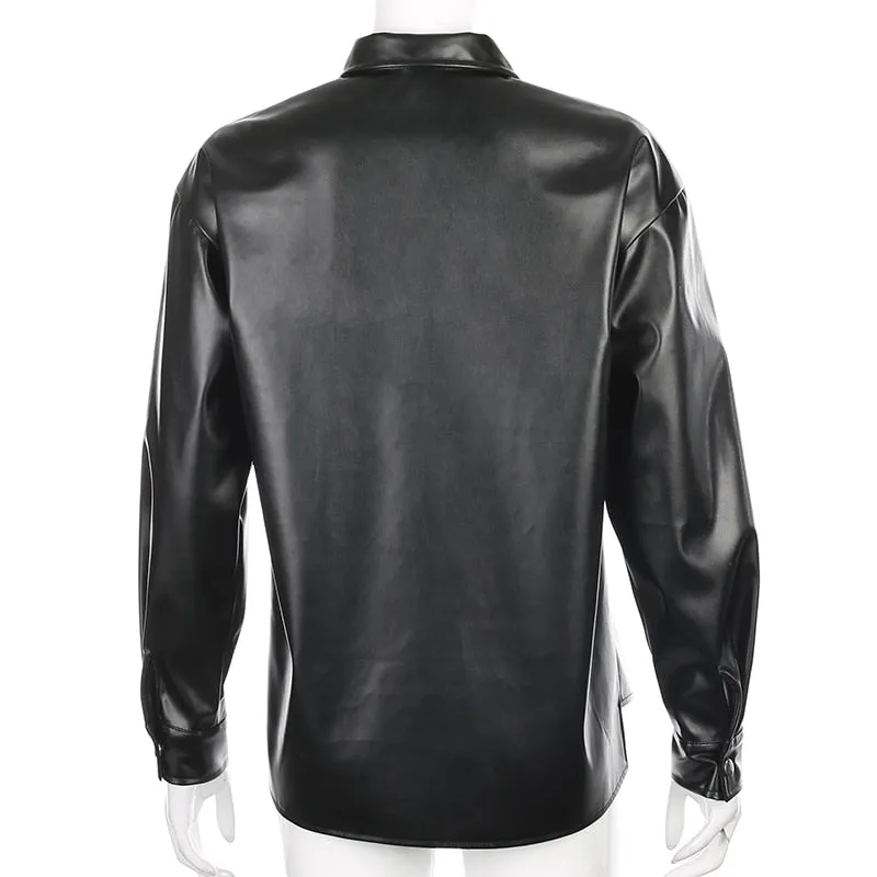 "LEATHER" BLOUSE