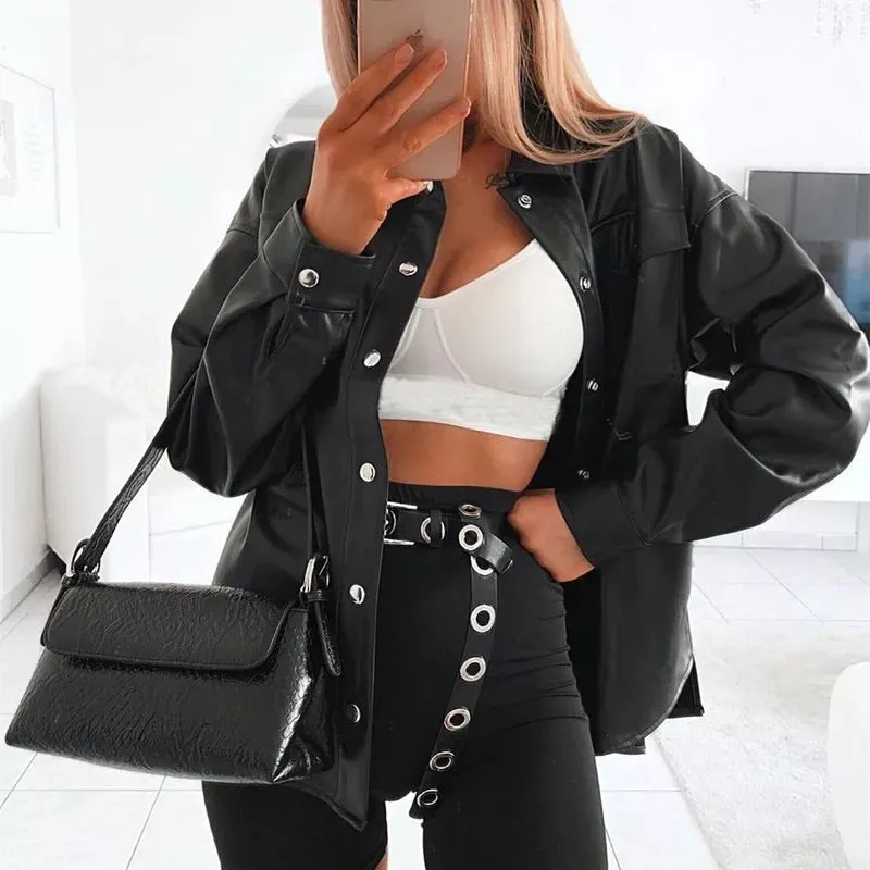 "LEATHER" BLOUSE