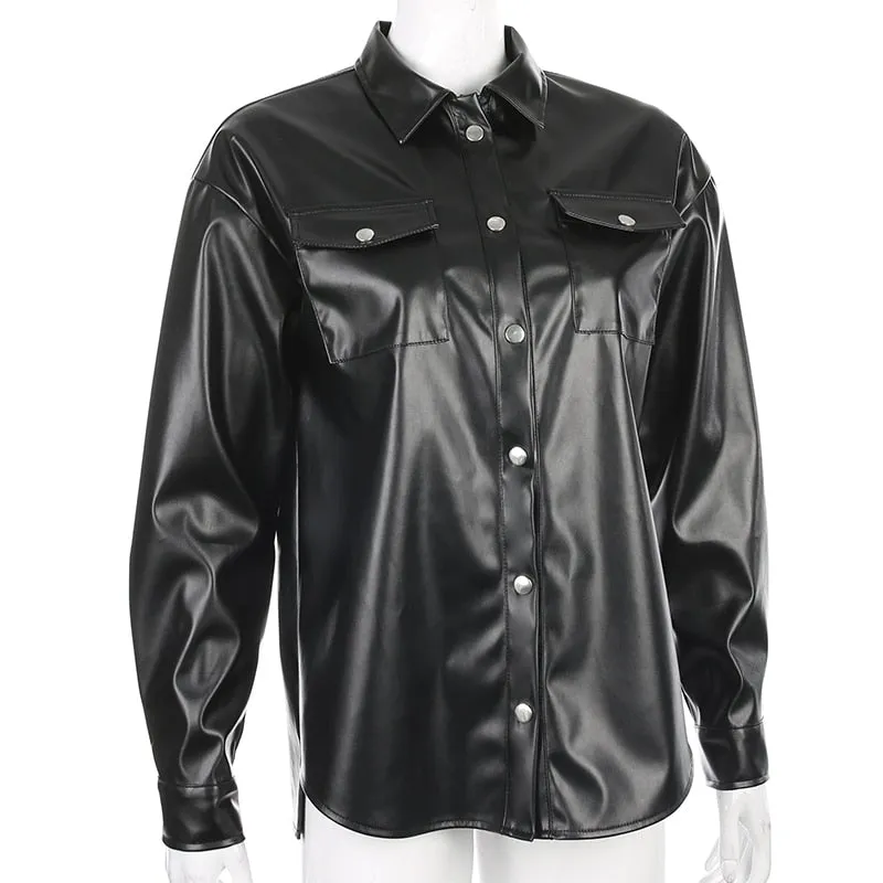 "LEATHER" BLOUSE