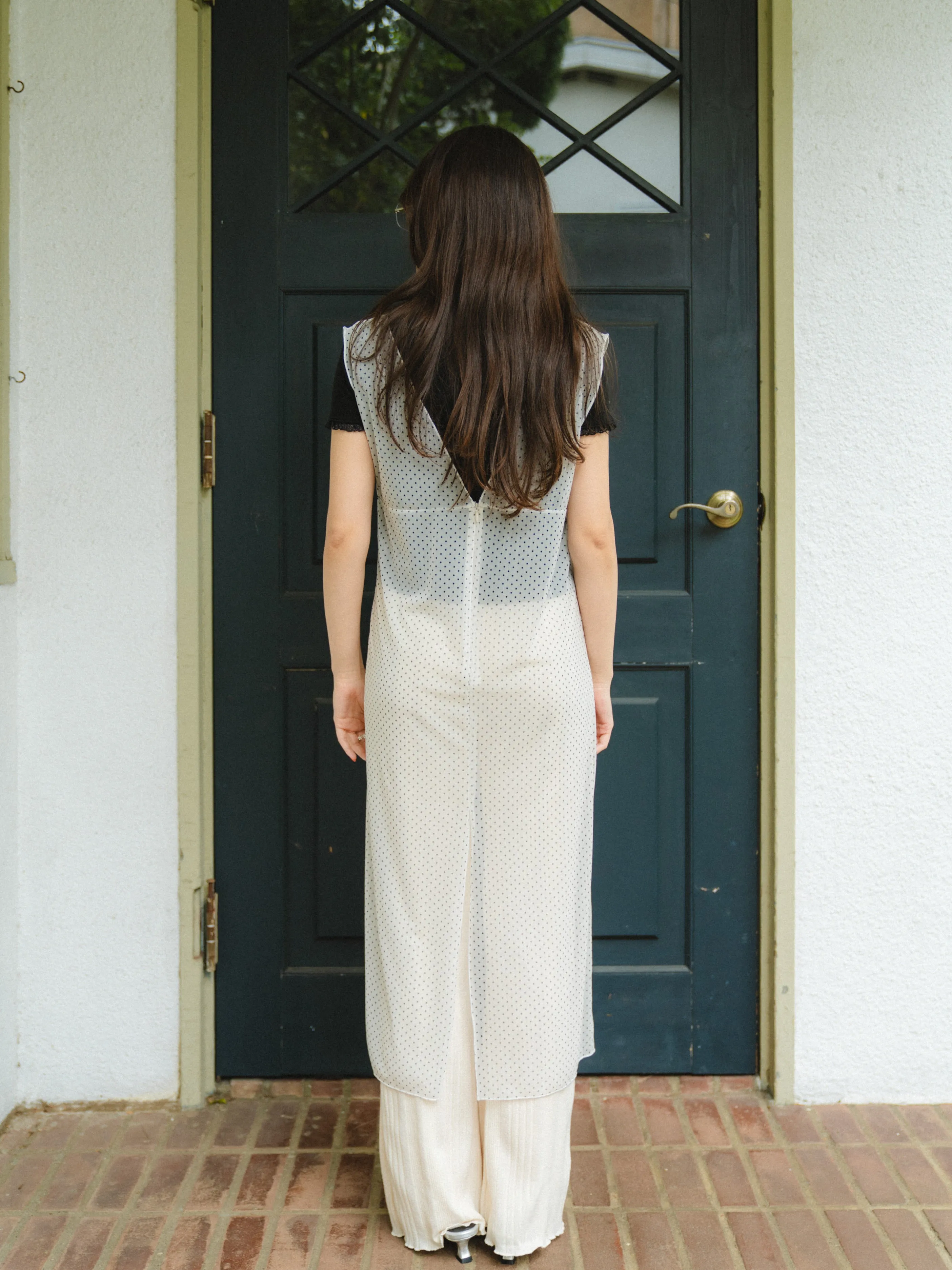 See-through Dot Layered Dress