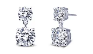 Simulated Diamond Dangle Stud Earrings E0257CLP