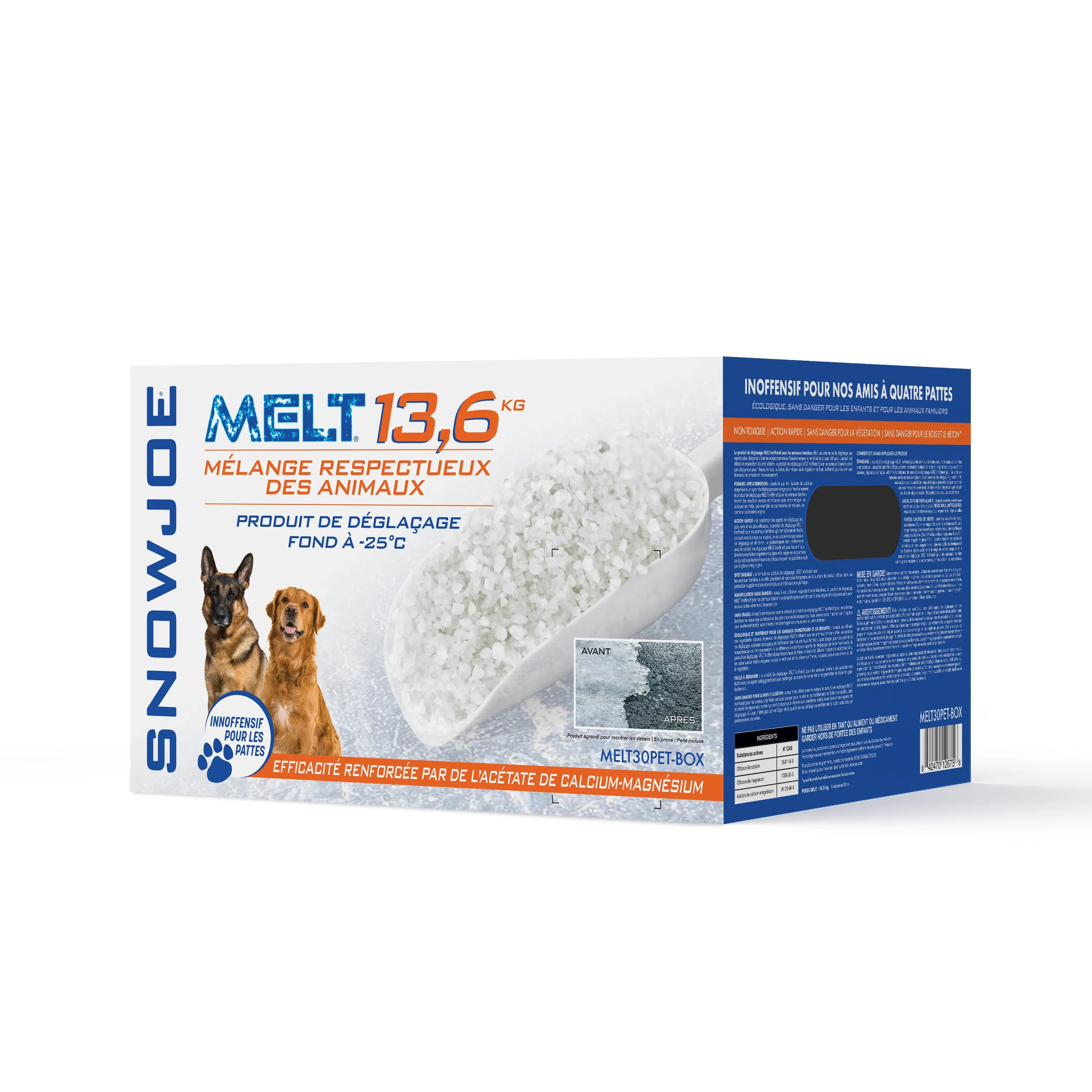 Snow Joe MELT30PET-BOX Pet-Safer Premium Ice Melt | 30 Lb. Box W/ CMA & Scoop