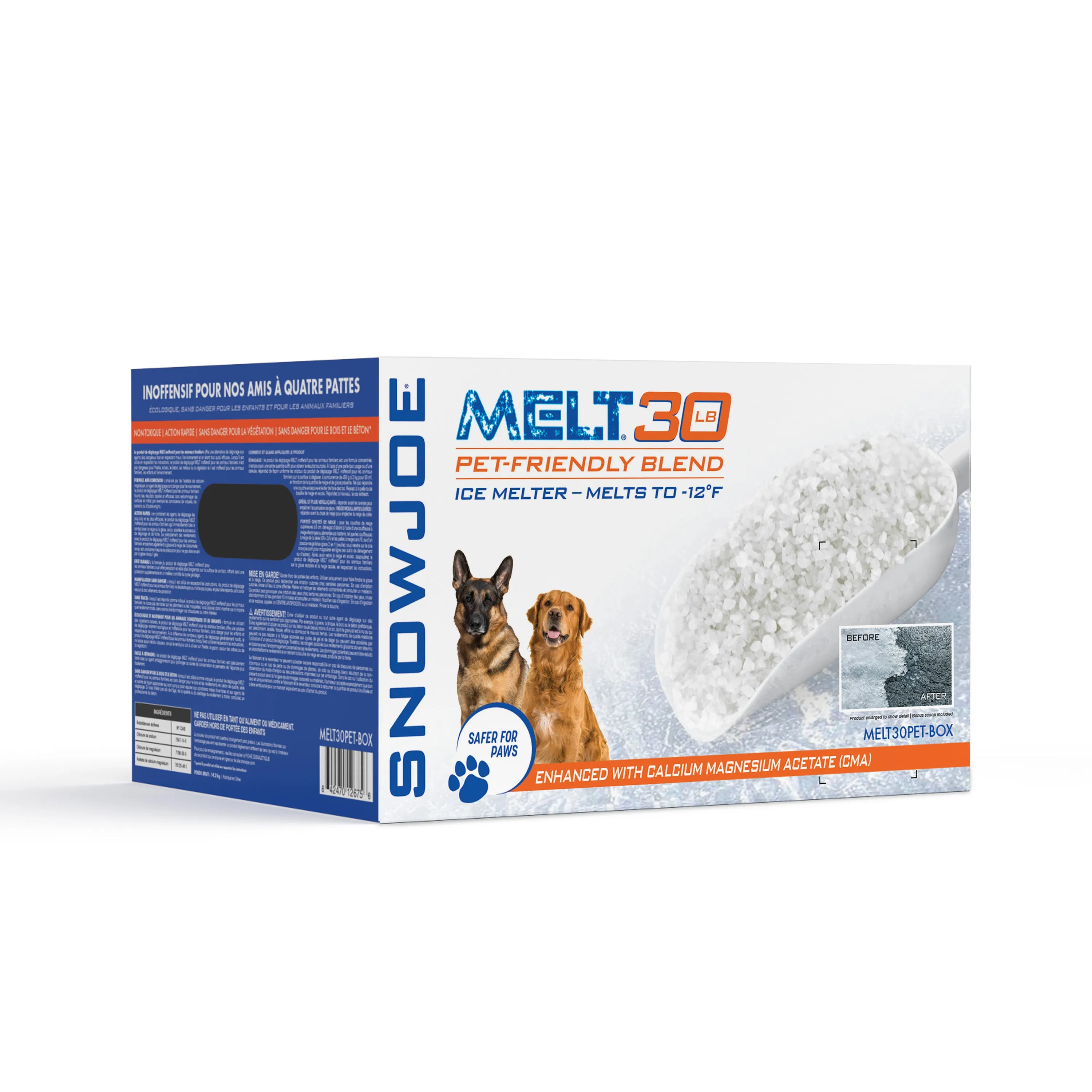 Snow Joe MELT30PET-BOX Pet-Safer Premium Ice Melt | 30 Lb. Box W/ CMA & Scoop