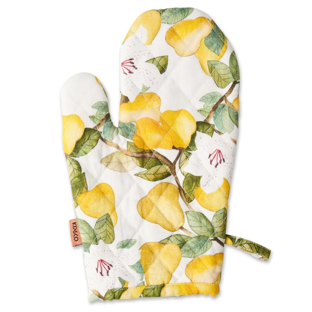 Summer Lily White Oven Mitt One Size