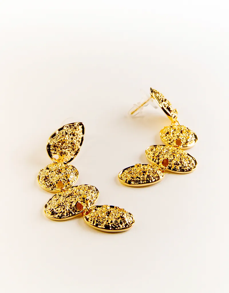 TALIA TEXTURED GOLD DROP EARRINGS