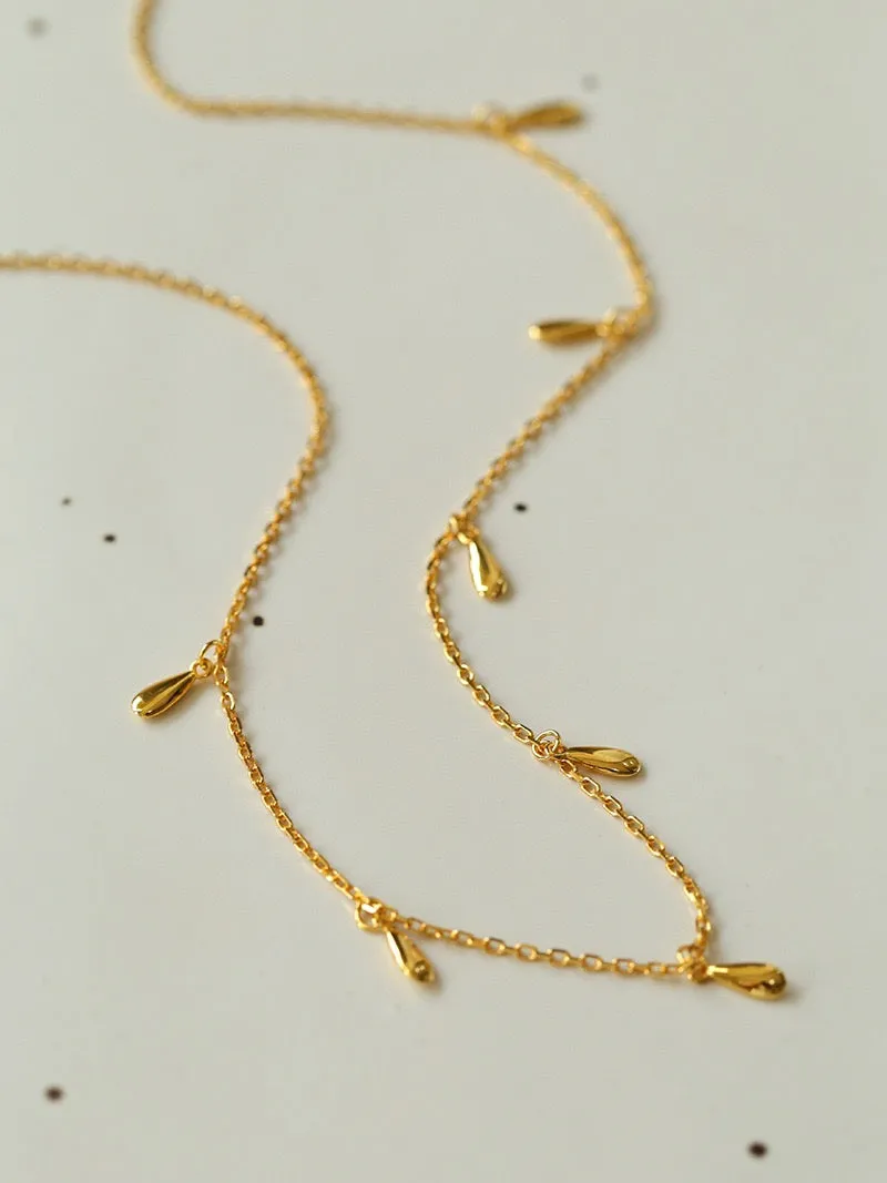 Teardrop Pendant Neckace Gold Vermeil