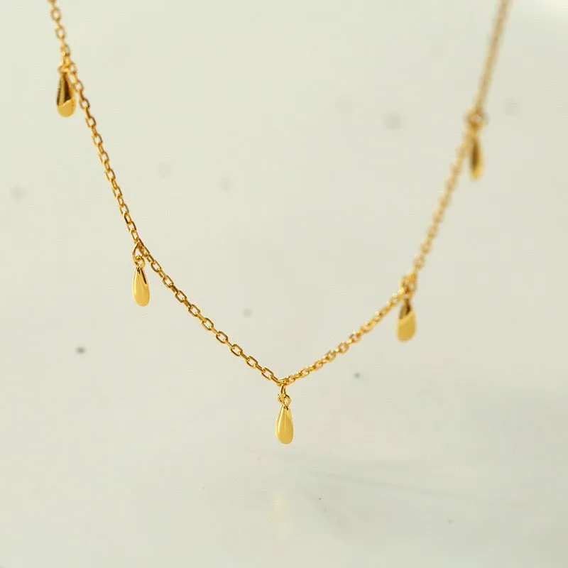 Teardrop Pendant Neckace Gold Vermeil