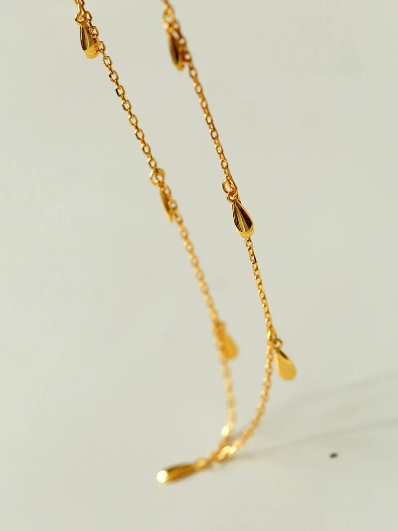 Teardrop Pendant Neckace Gold Vermeil