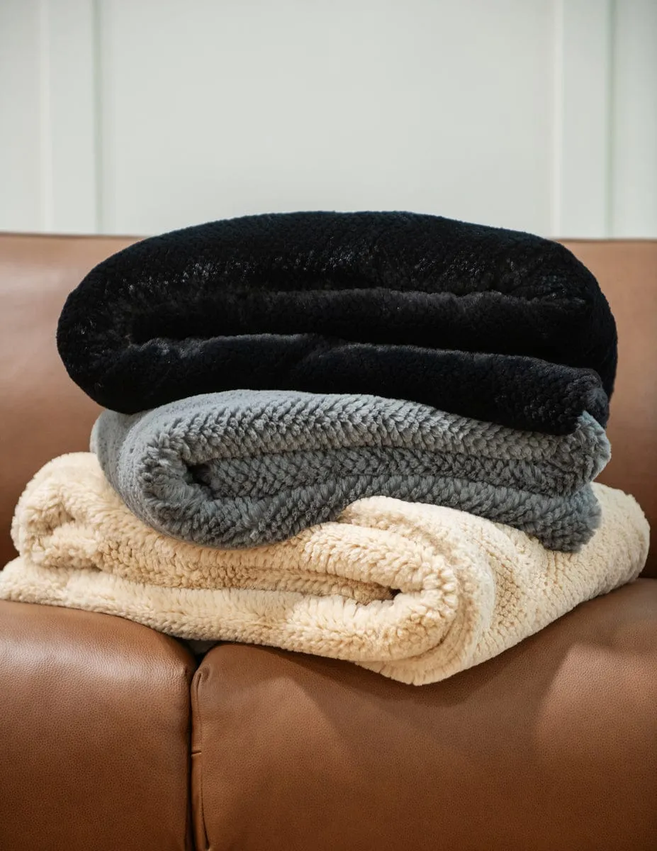 Textured Plush Almond Blanket