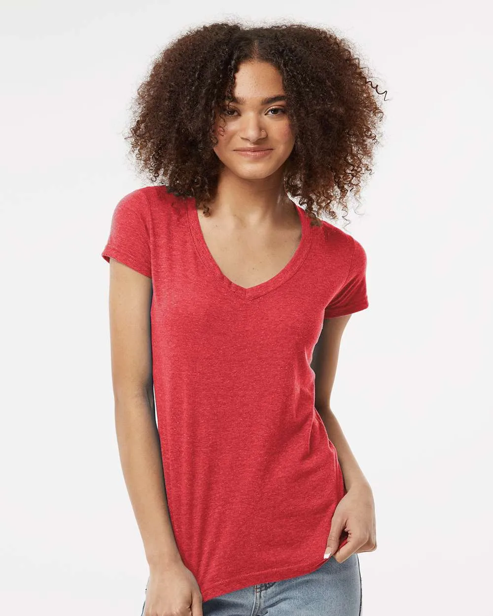 Tultex Women's Poly-Rich V-Neck T-Shirt 244