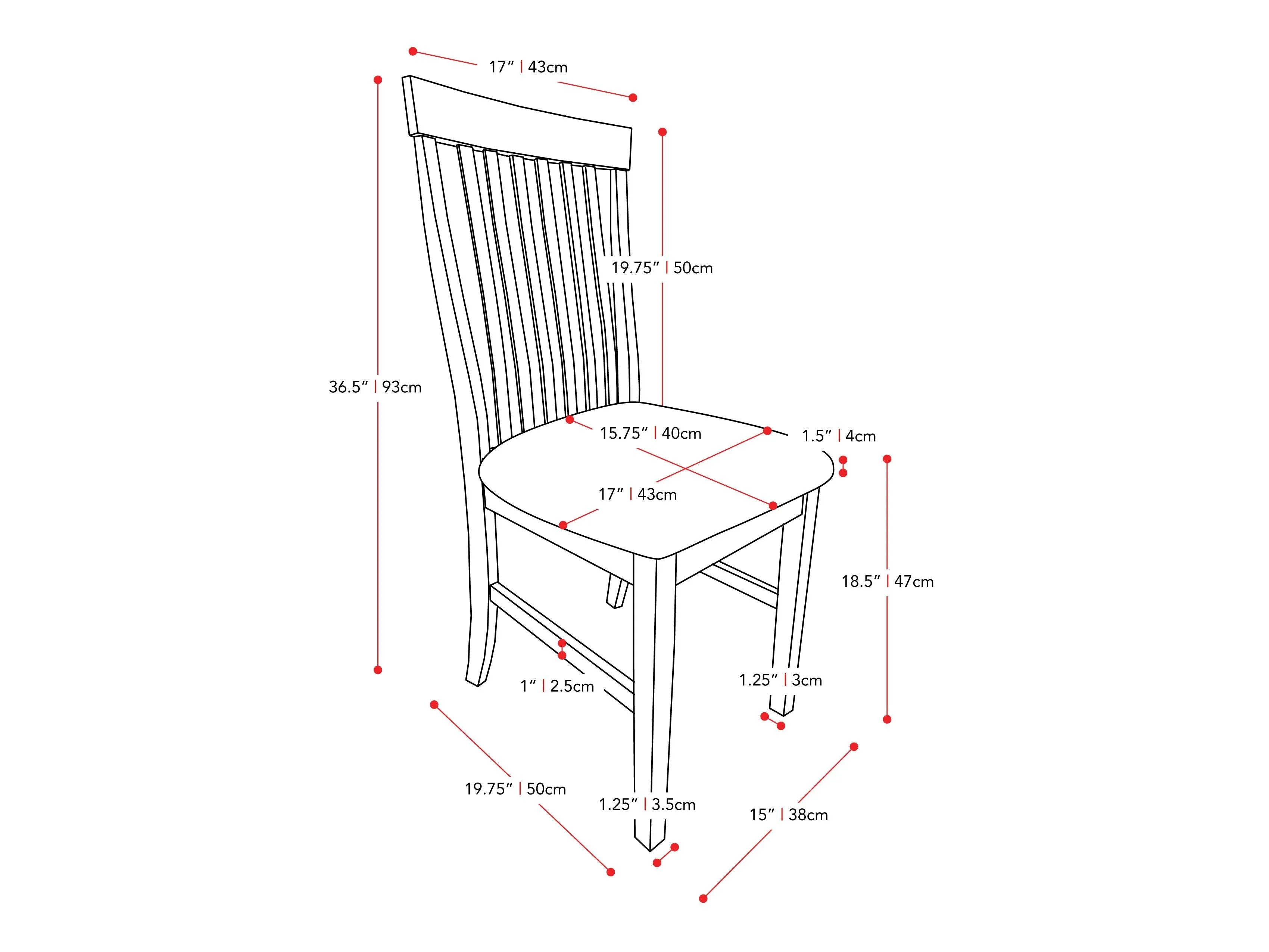 White Wooden Chairs, Set of 2